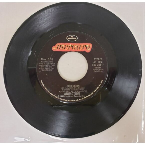 Record 45 RPM Vinyl Animotion Obsession/ Turn Around VINTAGE 1984 - Picture 3 of 6